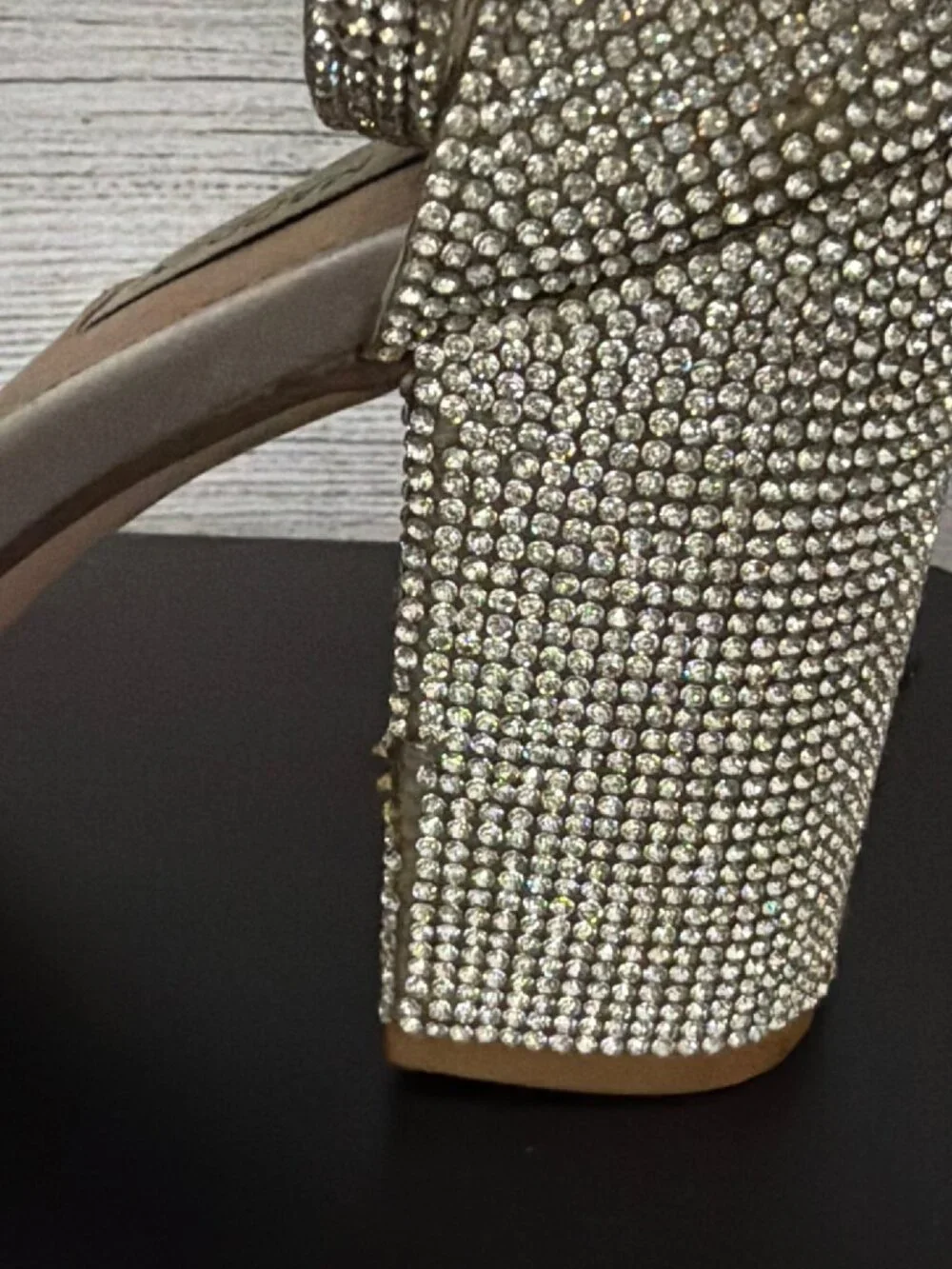Steve Madden Rhinestone Block Heel Sandals Size 8